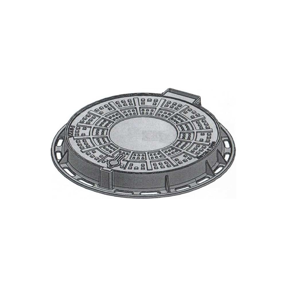 Capac fontă ductilă D400 – util 600 mm, 65 kg, neventilat
