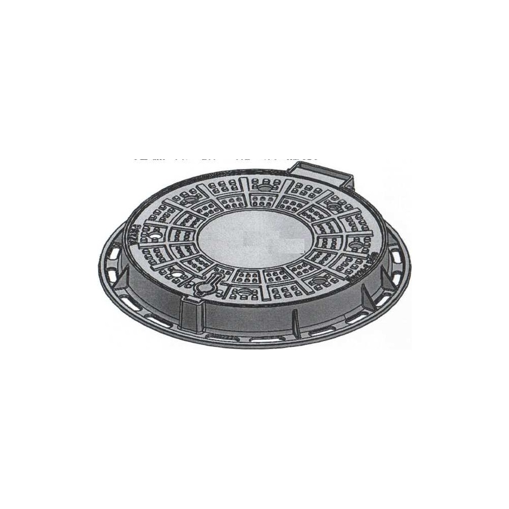 Capac fontă ductilă D400 – util 600 mm, 65 kg, ventilat cu separator de impurități